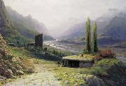 Lev Feliksovich Lagorio Kavkaz Landscape oil on canvas